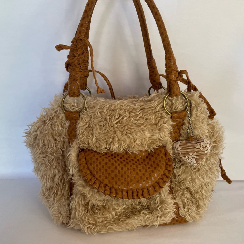 Curly fabric Dumpling plush fluffy vegan Teddy Bag Fur Sherpa purse Soft